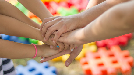 kids hands in
